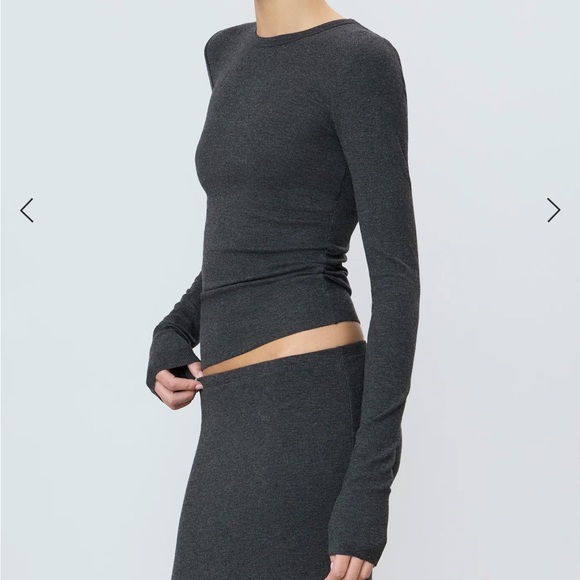 Eterne Loungewear Set Pants And Long-Sleeve T-Shirt Size M Heather Charcoal Grey - Picture 4 of 16